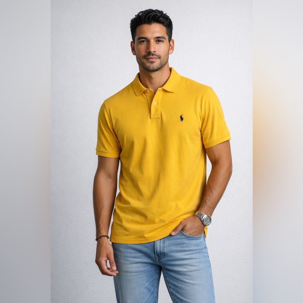 Polo Ralph Lauren Classic Fit Yellow Polo Shirt| Sz Medium | Excellent Condition